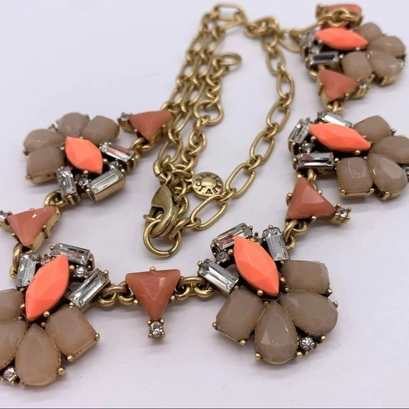 J. Crew Orange & Tan Jeweled Necklace - Picture 3 of 3